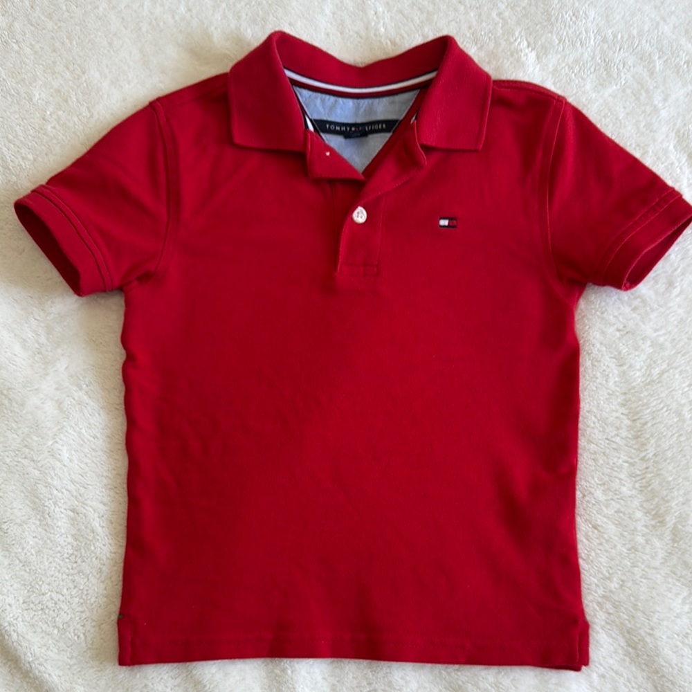 Tommy Hilfiger Kids Red Polo Shirt - Picture 1 of 2